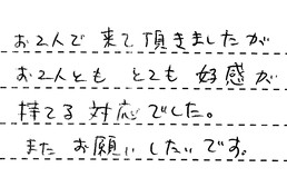 愛知県名古屋市緑区 H様からの工事完了後評価