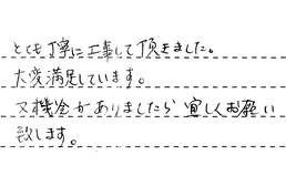 東京都大田区 B様からの工事完了後評価